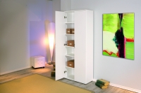 2-trg. Schrank Hochschrank Mehrzweckschrank ARCONATI Melaminbeschichtet Wei�