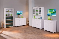 3-trg. Kommode Sideboard Anrichte LIVIO Kiefer Massiv Wei� lackiert