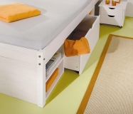 160x200 Bett Funktionbett Jugendbett TILL Kiefer Wei� lackiert
