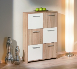 Kommode Sideboard Anrichte EGADI Sonoma Eiche Wei� Dekor