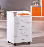 Rollcontainer B�ro-Container PRONTI Wei� 4 Schubladen