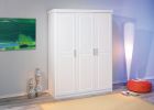 3-trg. Schrank Kleiderschrank Schlafzimmerschrank MAGNUS Kiefer Massiv Wei� lackiert