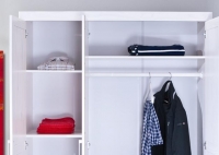 3-trg. Schrank Kleiderschrank Schlafzimmerschrank MAGNUS Kiefer Massiv Wei� lackiert