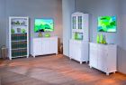 Vitrine Anrichte Buffet Schrank VALENCIA Kiefer Massiv Wei� lackiert