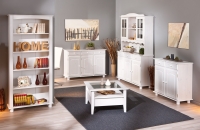 Vitrine Anrichte Buffet Schrank SIENA Kiefer Massiv Wei�