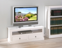 TV Rack Phono TV-Regal TV Konsole PROVENCE3 Kiefer Massiv Wei�