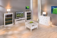 TV Rack Phono TV-Regal TV Konsole PROVENCE3 Kiefer Massiv Wei�
