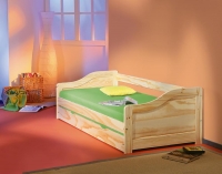90x200 Kinderbett Funktionsbett Gstebett Tandembett Bett LAURA Kiefer Klar lackiert