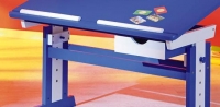 Lerntisch Tisch Schreibtisch PACO Kiefer Blau & Wei�