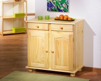 2-trg. Kommode Sideboard PAMINA Kiefer Massiv Klar Lackiert