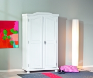 2-trg. Kleiderschrank Schrank Landhausstil HEDDA Massivholz wei�