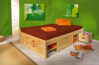 180x200 Bett Funktionsbett Schlafzimmer CLAAS Massivholz Kiefer klar