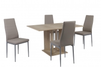 2 St�hle=Set Vierfussstuhl Stuhl Simone S 34 Kunstleder Cappuccino