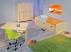 3-trg. Kleiderschrank Schrank Schlafzimmerschrank BERN Kiefer Massiv Klar lackiert