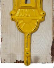 Wandgarderobe Jackenhaken Flurgarderobe B990939-13 Gelb Metall auf Holz