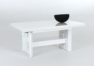 Couchtisch Tisch Stubentisch Dario 53/13 Wei� Ausziehbar H�henverstellbar