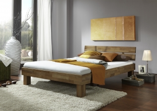 100x200 Bett Futonbett Holzbett Wildeiche Massiv Jennifer100E ge�lt
