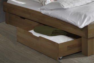 180x200 Bett Futonbett Holzbett mit Bettkasten Wildeiche Massiv Jennifer180E+BK ge�lt