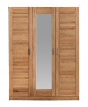 3-trg. Schrank Kleiderschrank Spiegelschrank Kernbuche massiv ge�lt