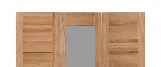 3-trg. Schrank Kleiderschrank Spiegelschrank Kernbuche massiv ge�lt