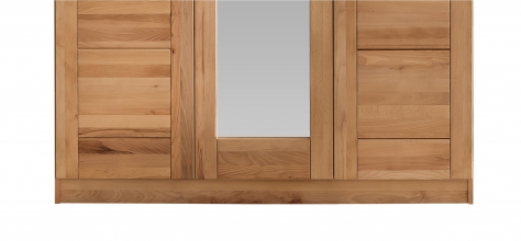3-trg. Schrank Kleiderschrank Spiegelschrank Kernbuche massiv ge�lt