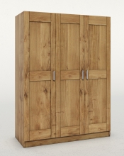 3-trg. Schrank Kleiderschrank Schlafzimmerschrank Wildeiche Teilmassiv ge�lt