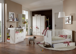 3tlg. Babyzimmer Kinderzimmer Komplettset Filou Wei�