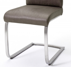 2 Freischwinger=Set Schwing - Stuhl Rabea RABE16BX Kunstleder Braun
