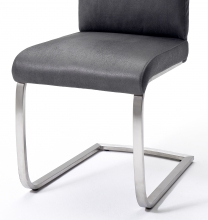 2 Freischwinger=Set Schwing - Stuhl Rabea RABE16GX Kunstleder Grau