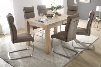 8 Freischwinger=Set Schwing - Stuhl Rabea RABE16SA Kunstleder Sand