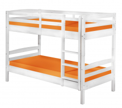 90x190 Bett Kinderbett Holzbett Etagenbett RICK Massivholz Wei� Lackiert