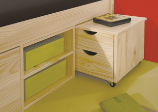 160x200 Bett Funktionbett Jugendbett CLAAS Massivholz Natur Lackiert