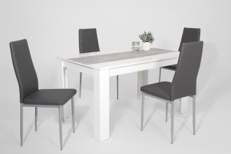 5 tlg. Essgruppe Tisch St�hle Lilo G 13/52 Wei� Grau