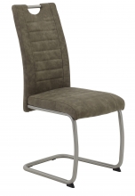 6 Freischwinger=Set Schwing - Stuhl K�chenstuhl Ulla 72 Stoff Schlamm Edelstahl