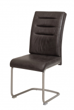 8 Freischwinger=Set Schwing - Stuhl K�chenstuhl Paula 46 Stoff Anthrazit Edelstahl