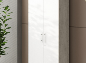 Aktenschrank Schrank 44188BO3 Beton & Wei� matt Dekor, abschlie�bar