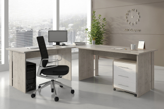 Aktenschrank Schrank 44188BO3 Beton & Wei� matt Dekor, abschlie�bar