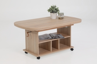 Couchtisch, Stubentisch Babsi III 63, Eiche Sonoma, Ausziehbar & H�henverstellbar