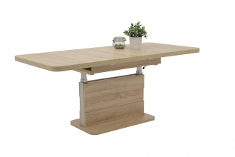 Funktionstisch Couchtisch Tisch Gustav 63/24 Sonoma Eiche & Silber, Ausziehbar, Verstellbar