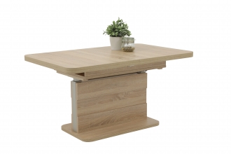 Funktionstisch Couchtisch Tisch Gustav 63/24 Sonoma Eiche & Silber, Ausziehbar, Verstellbar