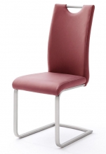 4 Freischwinger=Set Schwing - Stuhl PAULO Kunstleder Bordeaux PAUE10BO