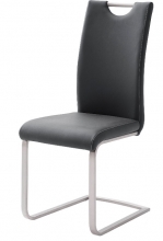 4 Freischwinger=Set Schwing - Stuhl PAULO Kunstleder Schwarz PAUE10SX