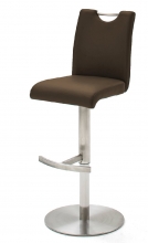 4-er SET Barhocker Hocker Barstuhl ALESI Kunstleder Braun Edelstahl ALESIEPB
