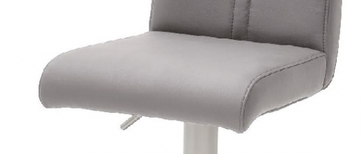 4-er SET Barhocker Hocker Barstuhl GIULIA A Nubukleder-Optik Eisgrau GBAE53EG