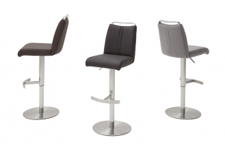 4-er SET Barhocker Hocker Barstuhl GIULIA A Echt Leder Anthrazit GBAE20AN