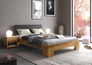 140x200 Bett Futonbett Holzbett Nicole140E Eiche Massiv ge�lt