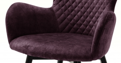 2 Armlehnst�hle=Set K�chenstuhl 4-Fu� Stuhl Cocktailsessel SARANDER Bordeaux lackiert S2SAAMBO
