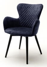 2 Armlehnsthle=Set Kchenstuhl 4-Fu Stuhl Cocktailsessel SARANDER Nachtblau lackiert S2SAAMNB