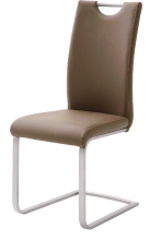 2 Freischwinger=Set Schwing - Stuhl PAULO Kunstleder Cappuccino PAUE10CX