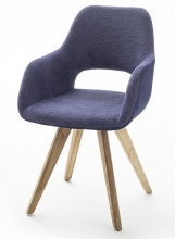 2 Armlehnst�hle=Set K�chenstuhl 4-Fu� Stuhl Cocktailsessel ASELLA Nachtblau ASWAFANB